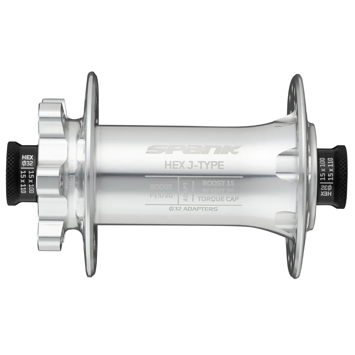 HEX J-TYPE Boost F15/20 Front Hub Raw Silver