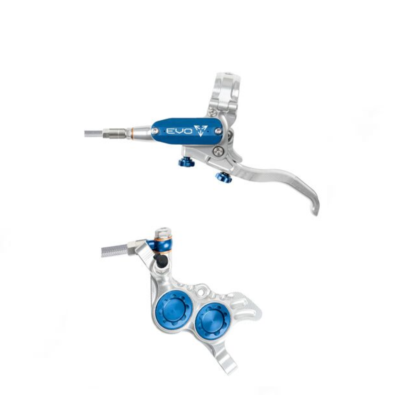 Freno Hope EVO GR4 - No Rotor - Silver/Azul - BRAIDED- Derecho