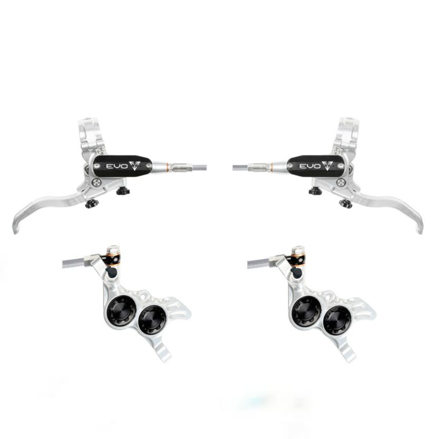 Frenos Hope EVO GR4 - No Rotor - Silver/Black - Braided